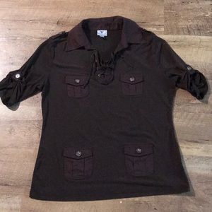 4/$20**Worthington Short Sleeve Safari Style Shirt